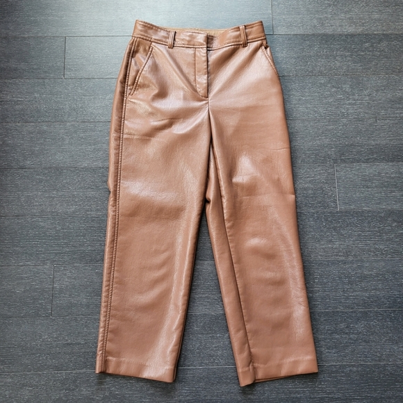 Aritzia Babaton Command Cropped Pant Mid-rise Vegan Leather Pants - Picture 8 of 12